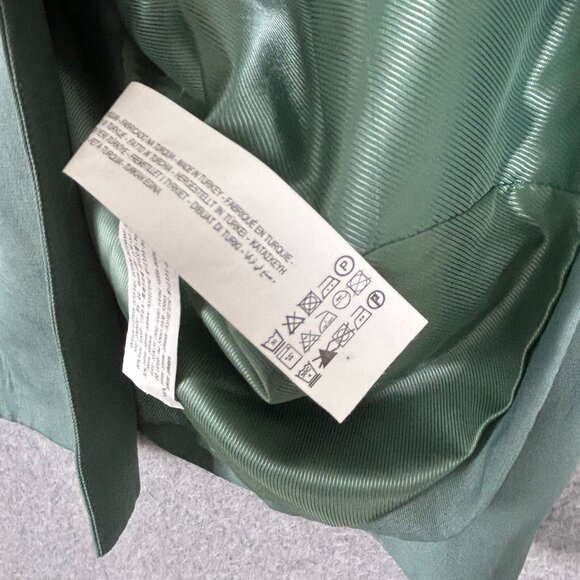 Zara Blazer Women Medium Light Green Longline Straight Single Vented Office NWOT - Picture 10 of 13